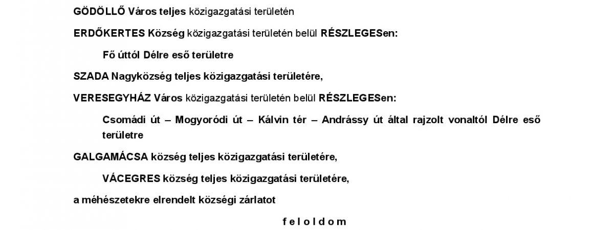 MÉHEK -zárlat feloldása