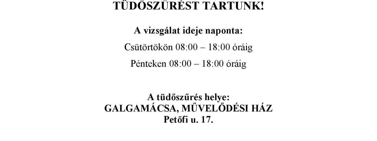 Tüdőszűrés 2026.