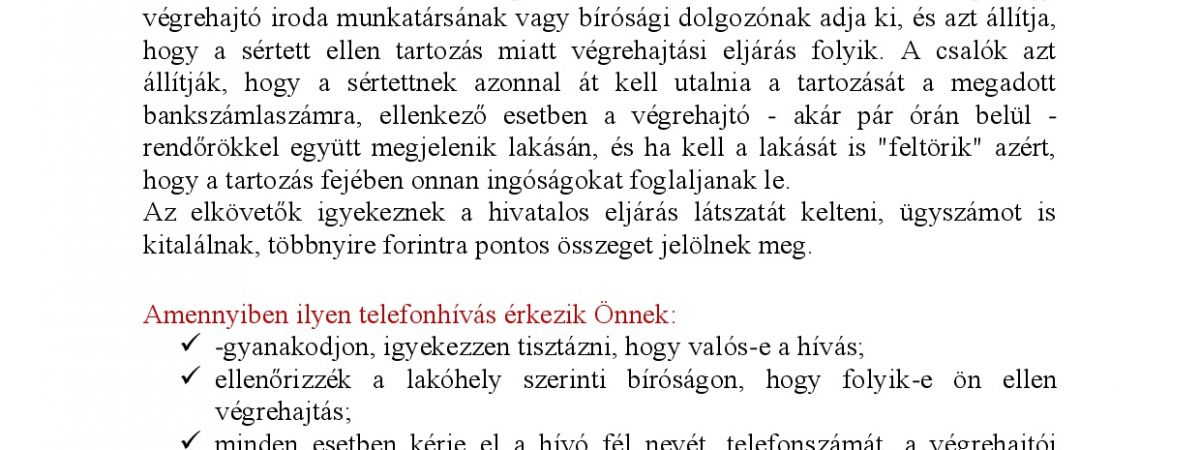 Végrehajtós Csalások